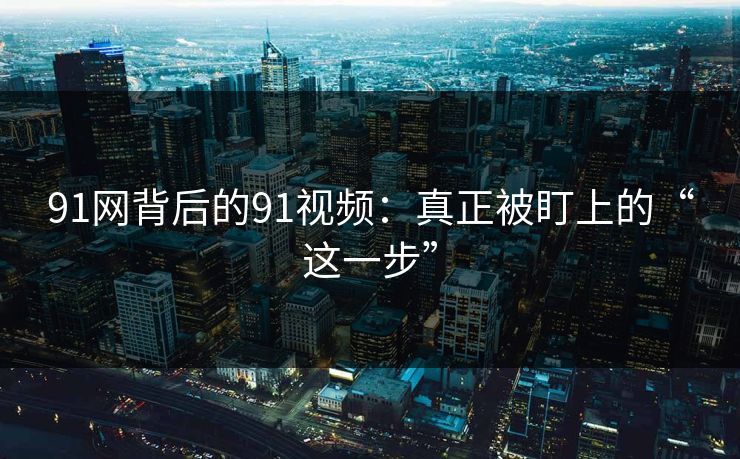 91网背后的91视频：真正被盯上的“这一步”